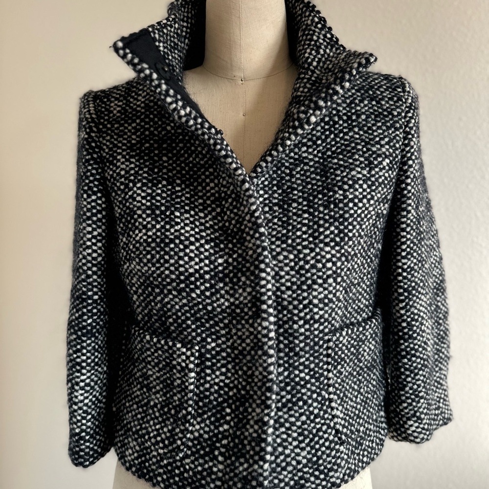 Ann Taylor Loft Women's Black and White Tweed Wool Jacket